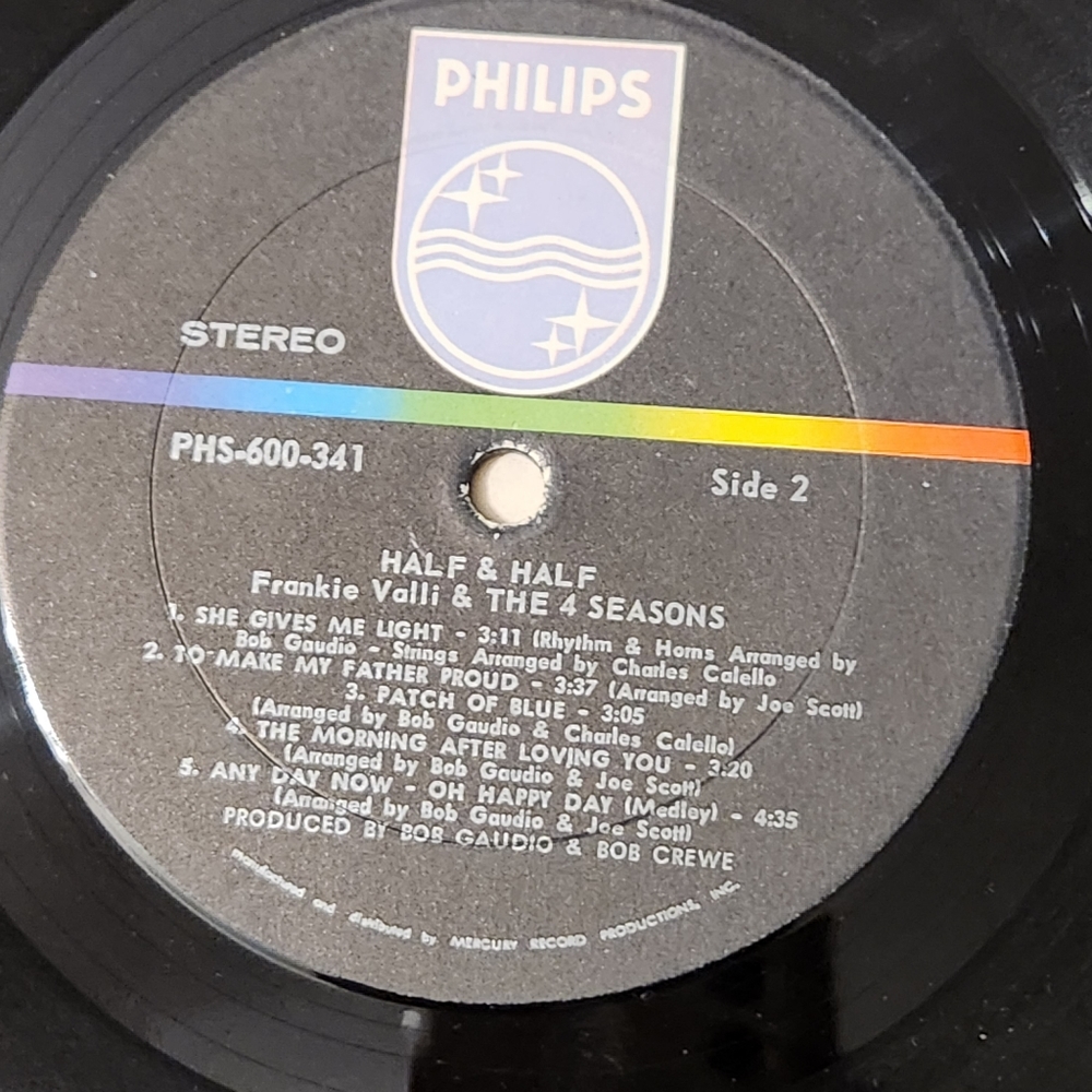 Vintage Frankie Valli & The 4 Seasons Half & Half Black Vinyl LP 1970 - Picture 16 of 16